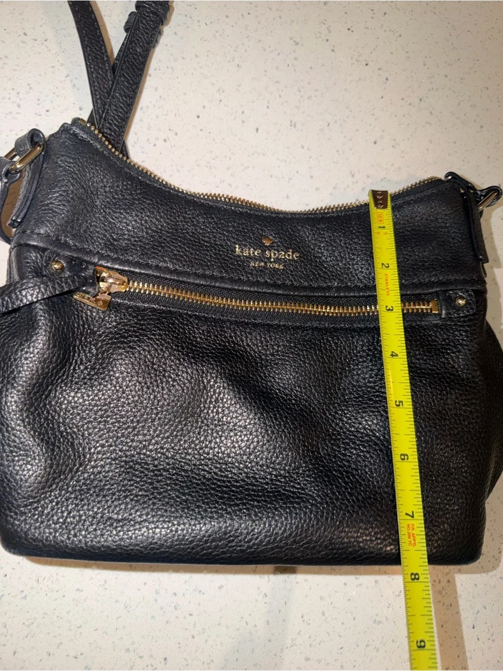 Small kate spade cobble hill Ellen pebble leather crossbody bag black